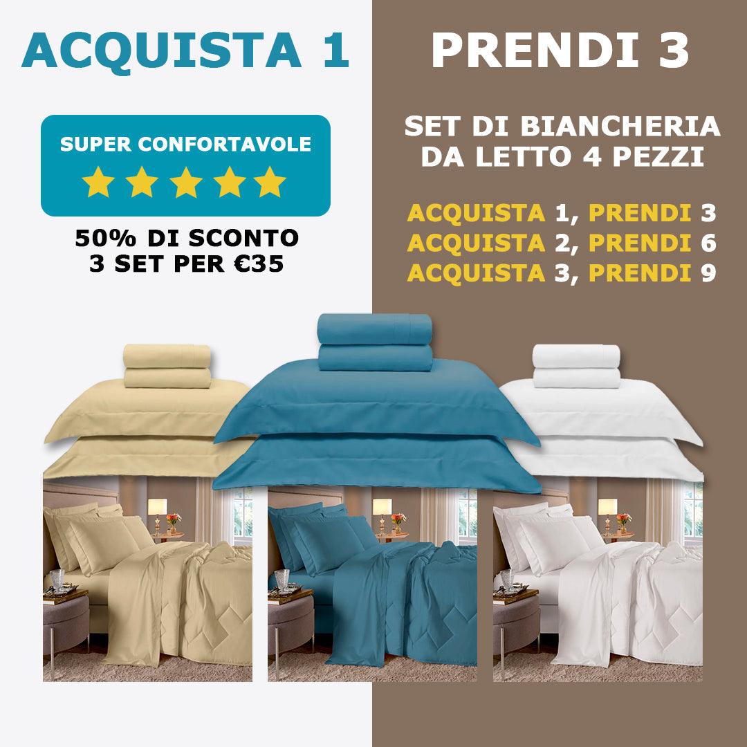 Set di Biancheria da Letto Dream House 400 Fili 4 Pezzi - 🔥OFFERTA SPECIALE🔥 ACQUISTA 1, PRENDINE 3